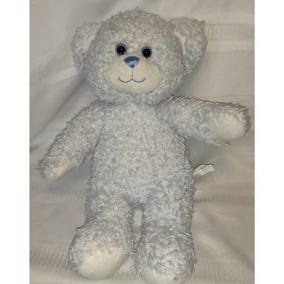 Build A Bear Blue Curly Teddy Bear Plush Stuffed Animal RETIRED Powder Blue 16" - Picture 2 of 16